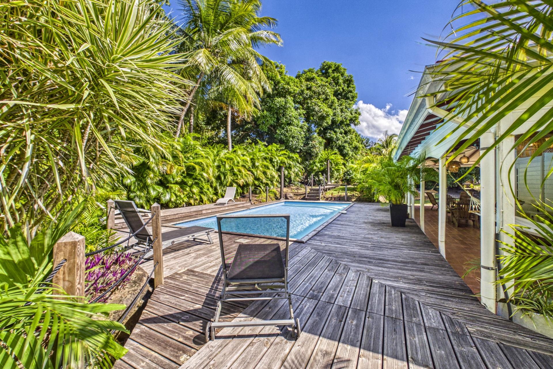 1.Location villa piscine plage Grande Anse 200m Deshaies Guadeloupe